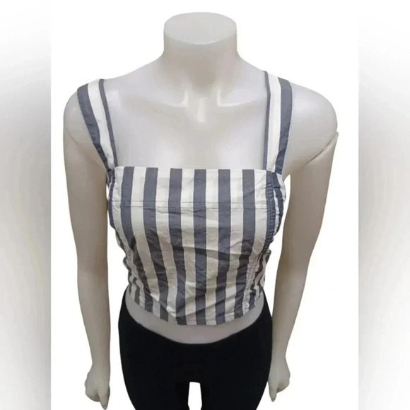 Kensie NWT Crop Navy and White Tank Top Size Large - Picture 2 of 7